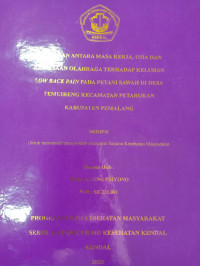 Image of HUBUNGAN ANTARA MASA KERJA, USIA DAN KEBIASAAN OLAHRAGA TERHADAP KELUHAN LOW BACK PAIN PADA PETANI DI DESA  TEMUIRANG KECAMATAN PEMALANG
